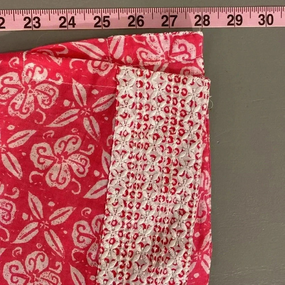 Sigrid Olsen Pink White Lightweight Embroidered 3/4 Sleeve Tunic Small - Picture 7 of 7